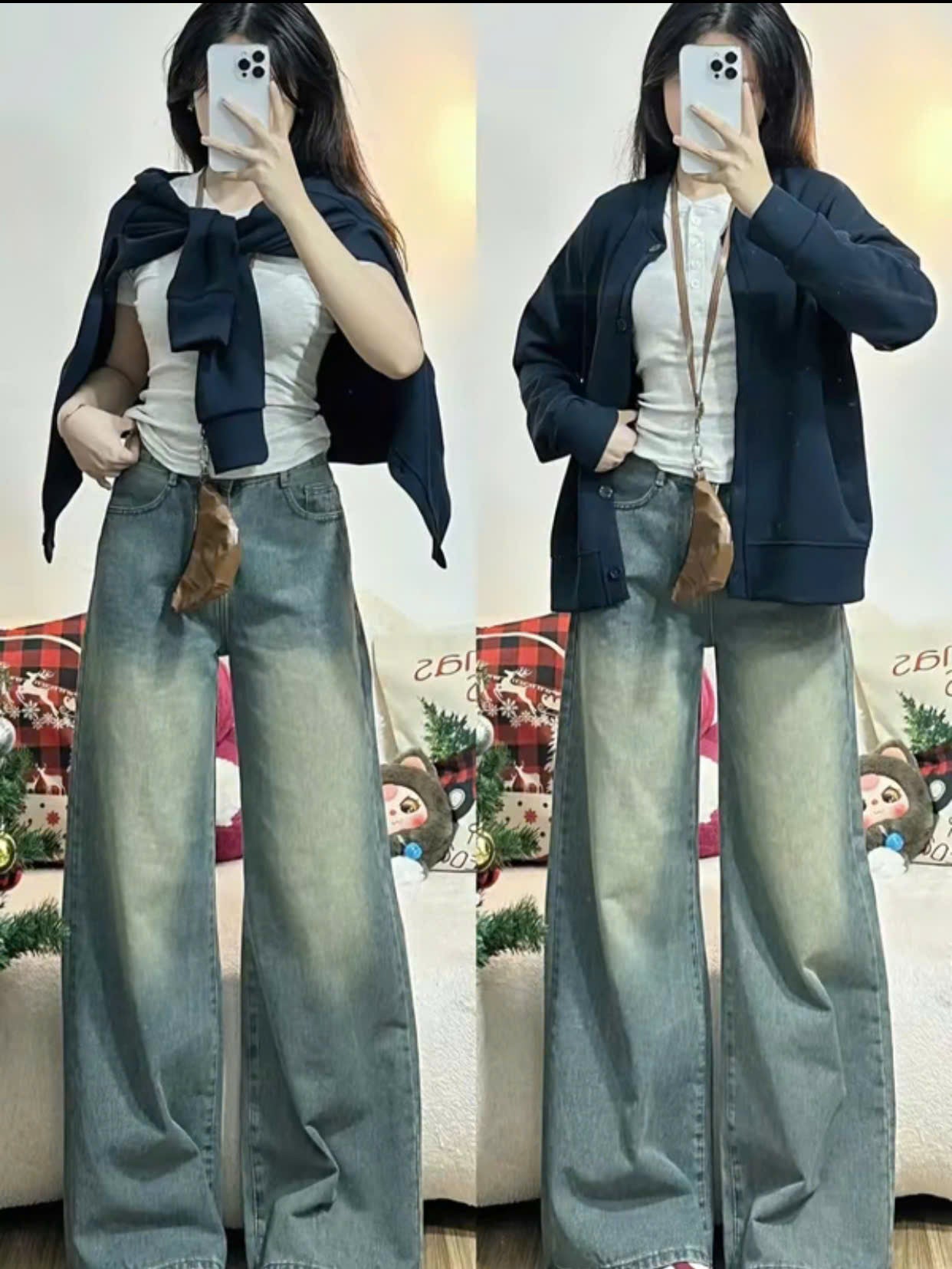 Wide leg jeans, soft, high waist, non-stretch fabric, flattering fit for women