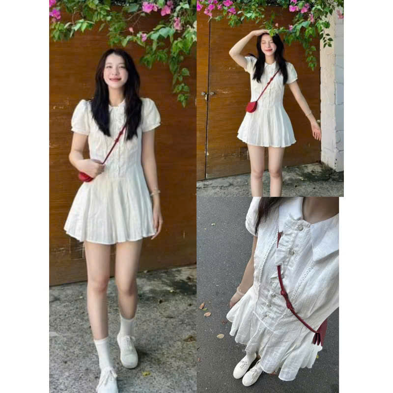 White Lace Dress Set