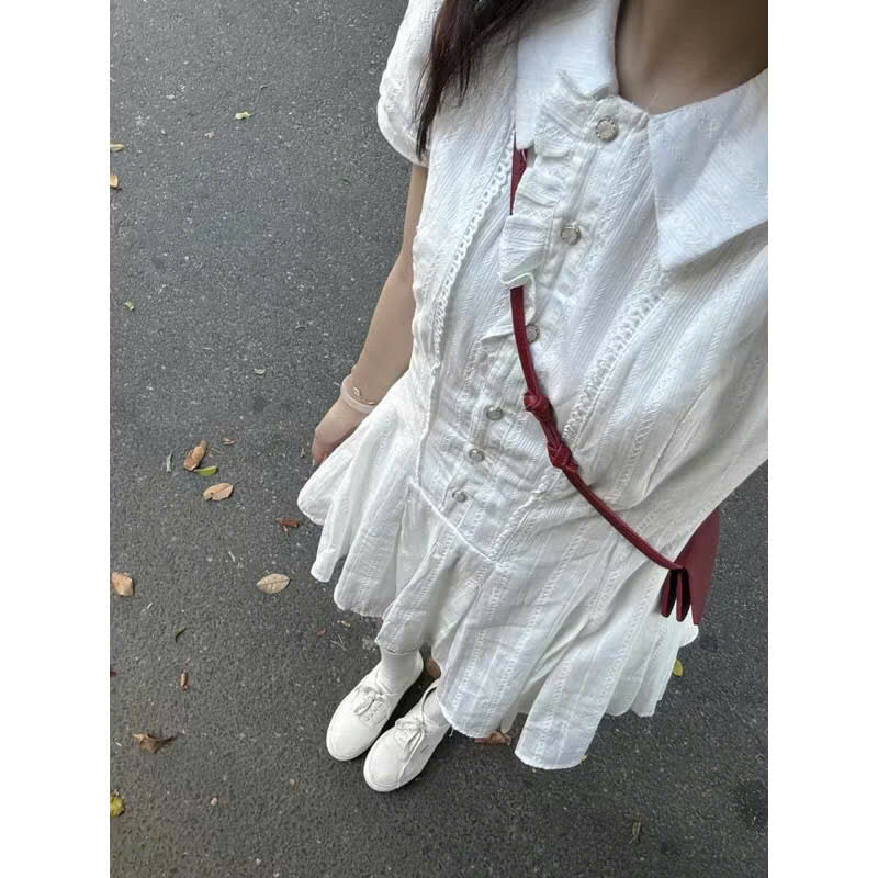 White Lace Dress Set