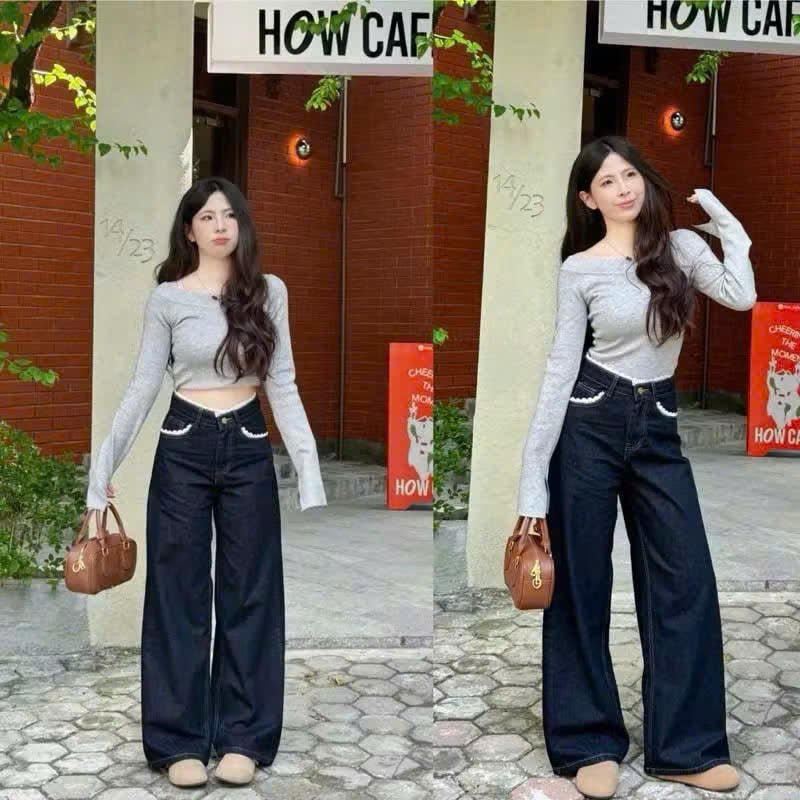 Women’s High-Waisted Vintage Wide-Leg Jeans – Lucy Wash, Flattering Fit