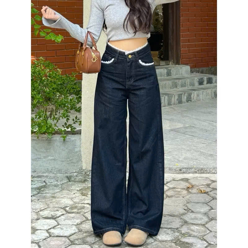 Women’s High-Waisted Vintage Wide-Leg Jeans – Lucy Wash, Flattering Fit