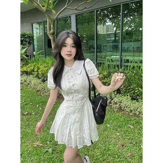 White Lace Dress Set