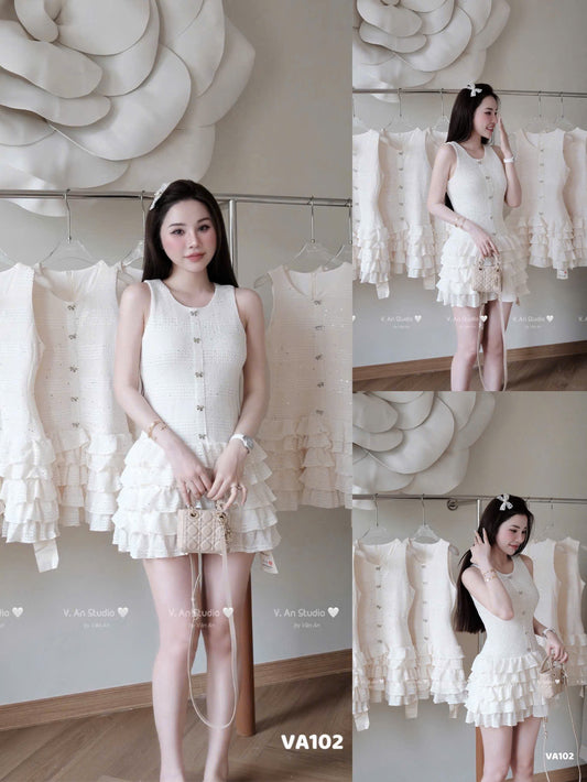 Bling Sequin Ruffle Hem Dress